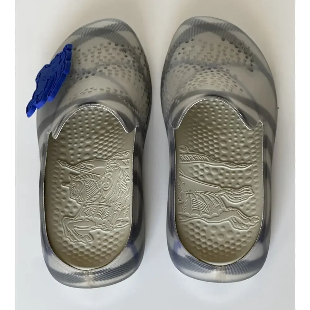 Burberry Mens Stingray Rubber Lichen IP Check Sandals 12 (45) 8088962 NIB $550